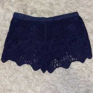 Navy lace shorts